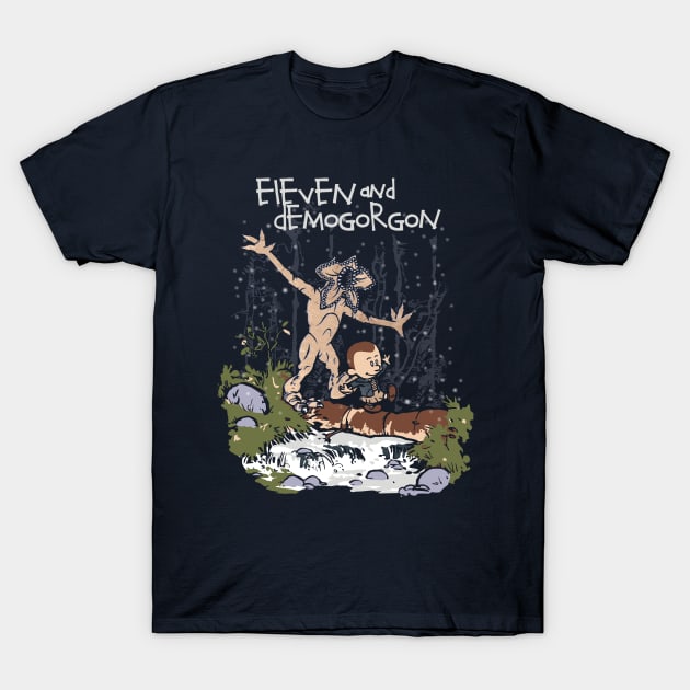 Eleven and Demogorgon T-Shirt by Arinesart